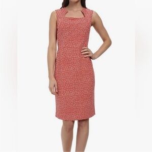 Pendleton Sheila Print Sheath Dress in Poppy Red/Oxford Tan Geo Print Size 4
